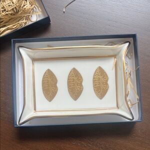 Jonathan Adler Gold and Cream Vanity Tray
